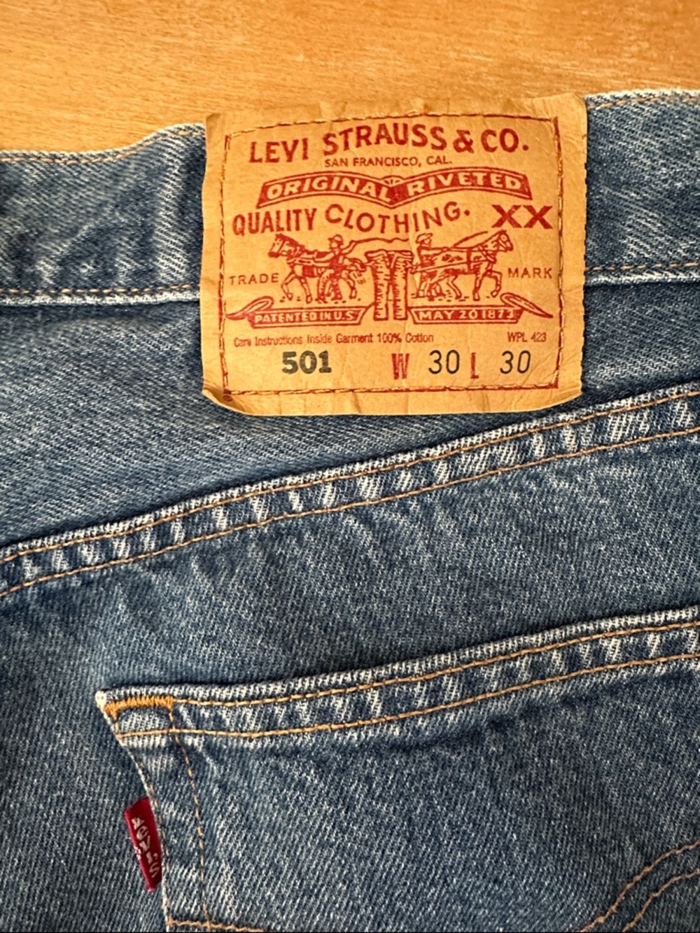 Levi’s vintage 501 button fly 30x30 - Picture 6 of 7